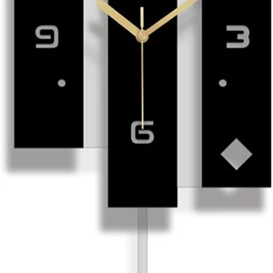 SHISEDECO Modern Black & White Pendulum Clock
