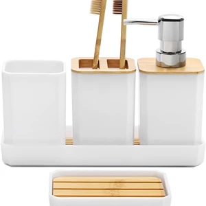 FEILANDUO Bathroom Accessories Set, 5 Pcs, Boho, Modern Bathroom Decor