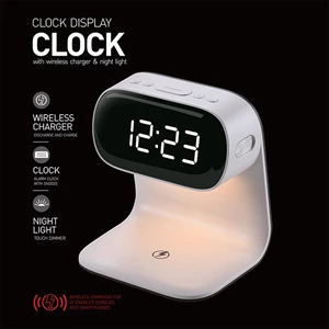 YIDPU Digital Alarm Clock with Wireless Fast Charging