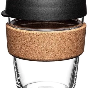 KeepCup BCBLA12 Brew, Reusable, Tempered Glass Cup with Cork Band