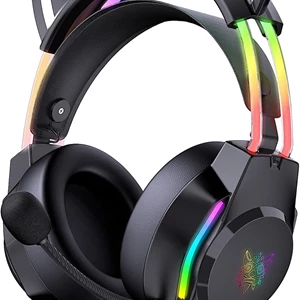 Gaming Headset with Noise-Canceling Microphone & Cat Ears