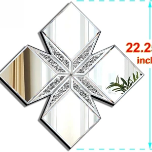 VOHJD Crushed Diamond Decorative Mirror 22.25x22.25”