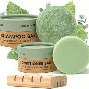 Zero Waste MVMT Shampoo & Conditioner Bar Set | Peppermint + Eucalyptus