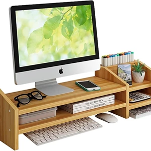 ANTOLE Bamboo 2-Tier Monitor Stand Riser