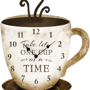Young's Wood Take Life Coffee Wall Clock - 13.75"