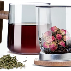 Angju Glass Tea Mug with Infuser and Lid
