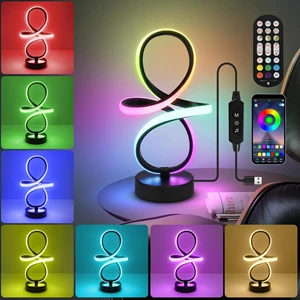 Modern RGB Table Lamps with Multicolor Changing Spiral