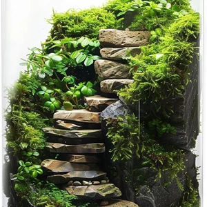 Desktop Glass Plant Terrarium with Grow Light