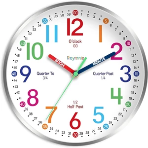 Roymnie Wall Clock for Kids Learning to Tell Time