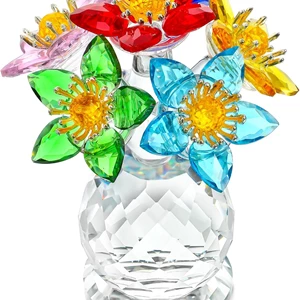 Colorful Crystal Flower Figurine