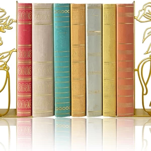 Metal Flower Vase Bookends by Natrlart
