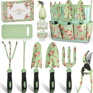 WisaKey 10-Piece Garden Tools Set with Organizer Bag