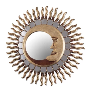 NOVICA Artisan Handmade Sun Moon Themed Wall Mirror
