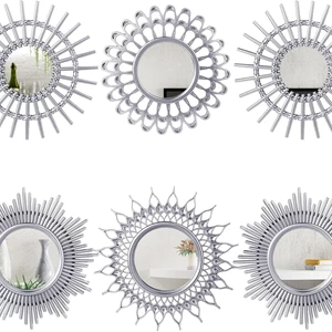 Namalu 6 Pcs Silver Decorative Wall Mirrors