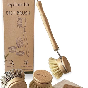 eplanita Natural Dish Brush with Replaceable Heads