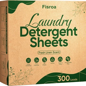 Fisroa Eco-Friendly Travel Laundry Detergent Sheets