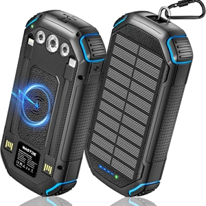 WASTDE Solar Power Bank 26800mAh with 3 Detachable Cables