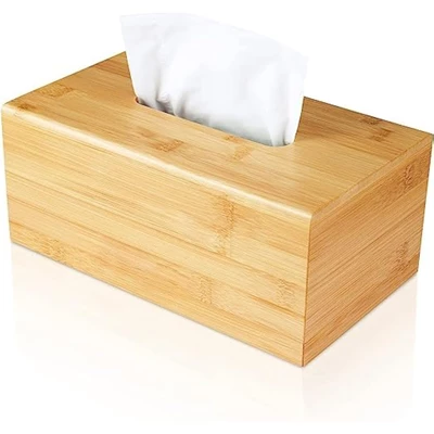 Rectangular Bamboo Tissue Box Cover