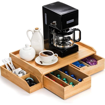 SOUJOY Bamboo Coffee Pod Organizer
