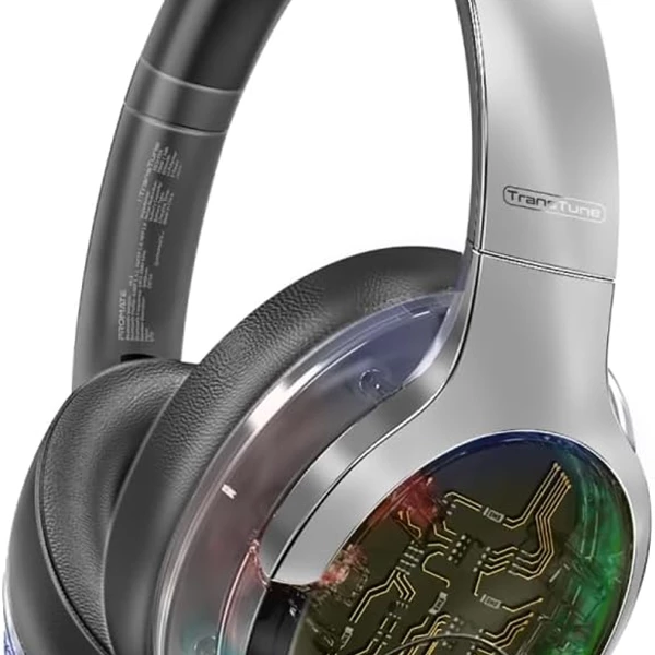 Promate Wireless Headphones, Hi-Fidelity Transparent ANC Bluetooth v5.3 Headset
