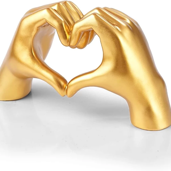 Gold Gesture Statue Decoration: Love Finger