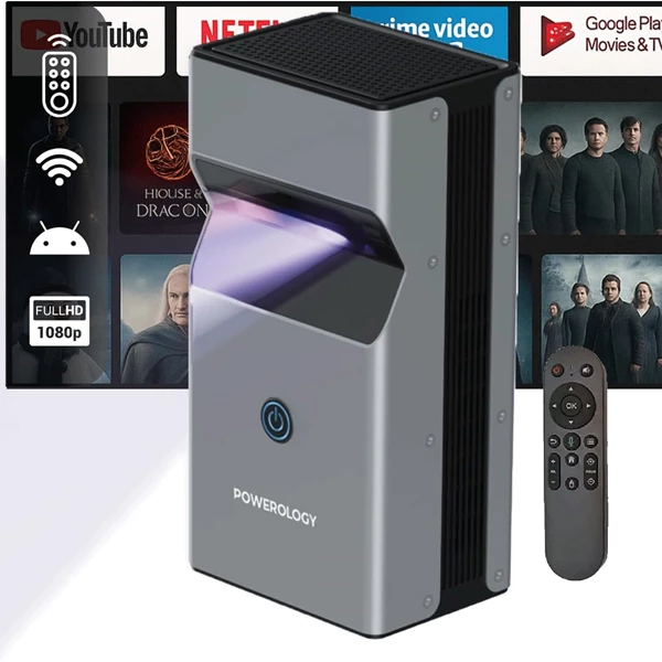 Powerology 4K UHD Short Throw Projector for Home Theater & Gaming
