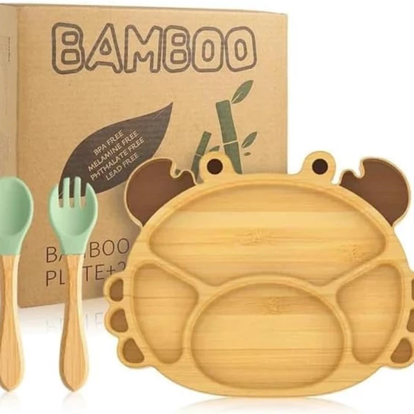 MAHAVEN Bamboo Toddler Suction Plates