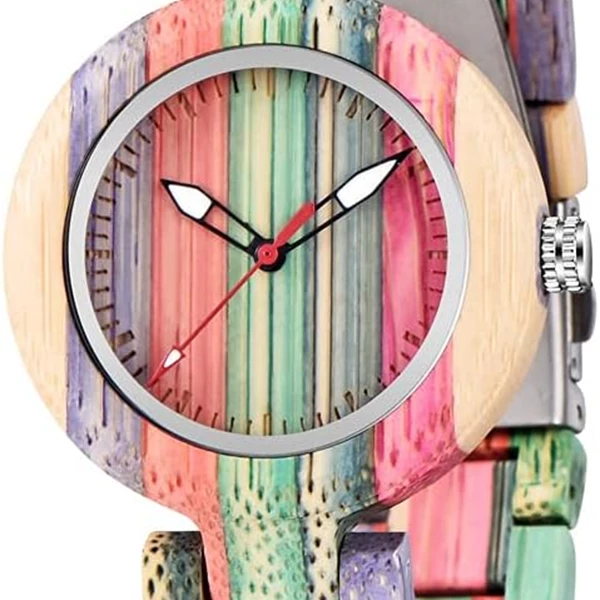 Dentily Handmade Colorful Bamboo Wooden Watch