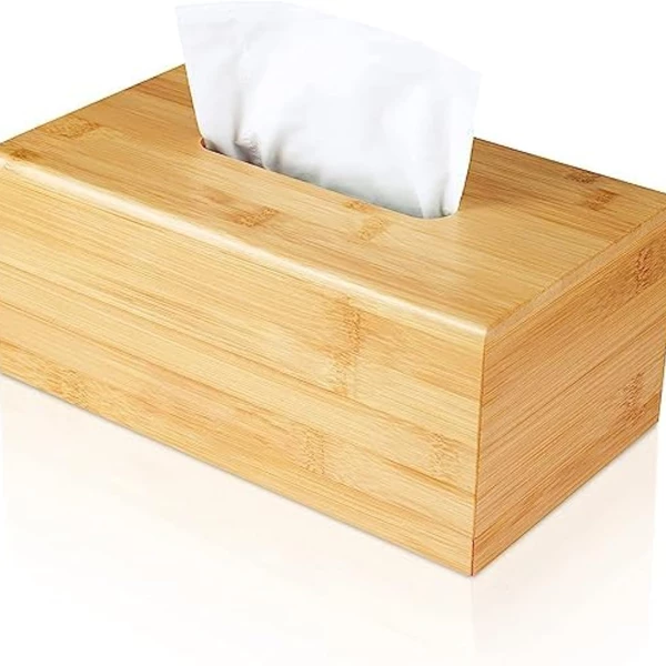 Rectangular Bamboo Tissue Box Cover