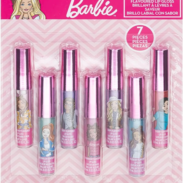 Townley Girl Barbie 7 pcs Kids Lip Gloss Set