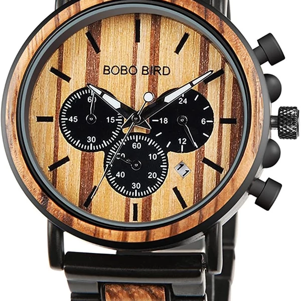 BOBO BIRD Wooden Men's Watches - Military Quartz