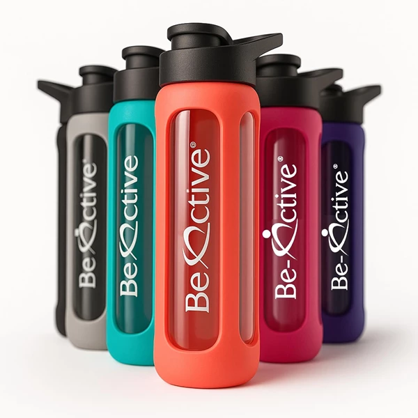 Be Active Glass Water Bottle 25oz Coral