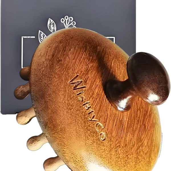 WisBtyCo Wooden Scalp Massage Comb - Sandwood Hair Massager