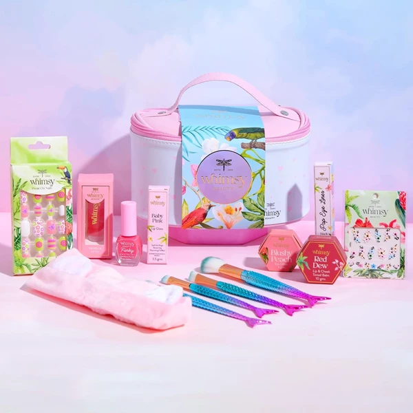 Whimsy Beauty 13-Piece Safe & Organic Unicorn Travel Beauty Kit for Girls, Preteens & Teens