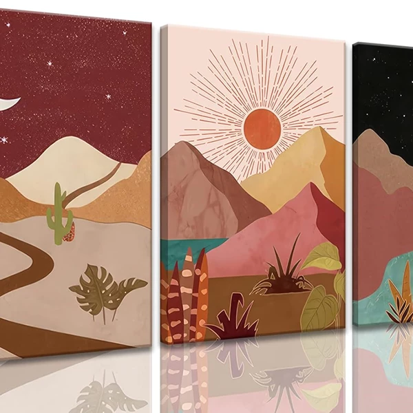 Okudolit Mountain Framed Canvas Wall Art Set of 3