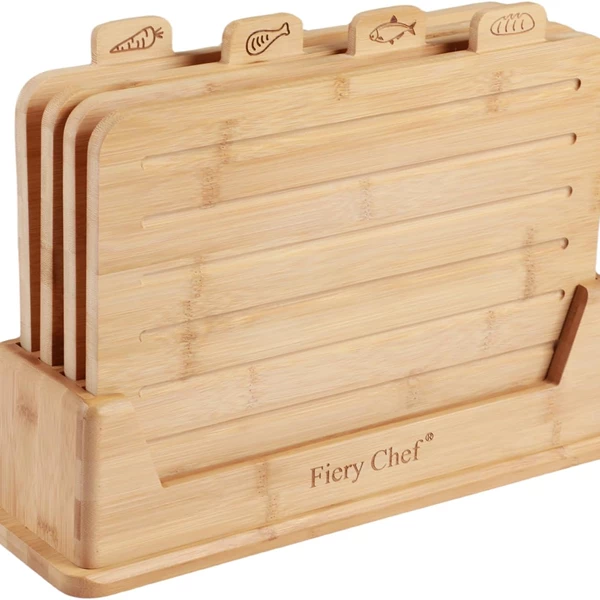 Fiery Chef Bamboo Cutting Board Set of 4