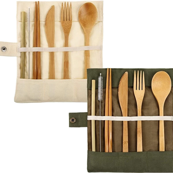 SYOSI 2 Sets Bamboo Cutlery